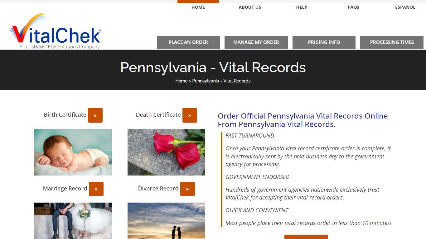 Pennsylvania (PA) Vital Records | Order Certificates - VitalChek